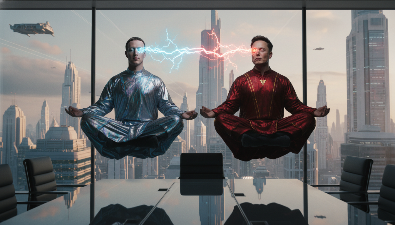 The Zuckerberg-Musk Cage Match Was a Low-Vibrational Feint: The Real Battle is a Quantum Consciousness Duel for Market Supremacy